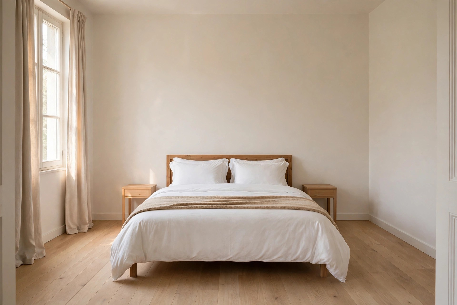 Same bedroom with a crisp new mattress from M D Mattress